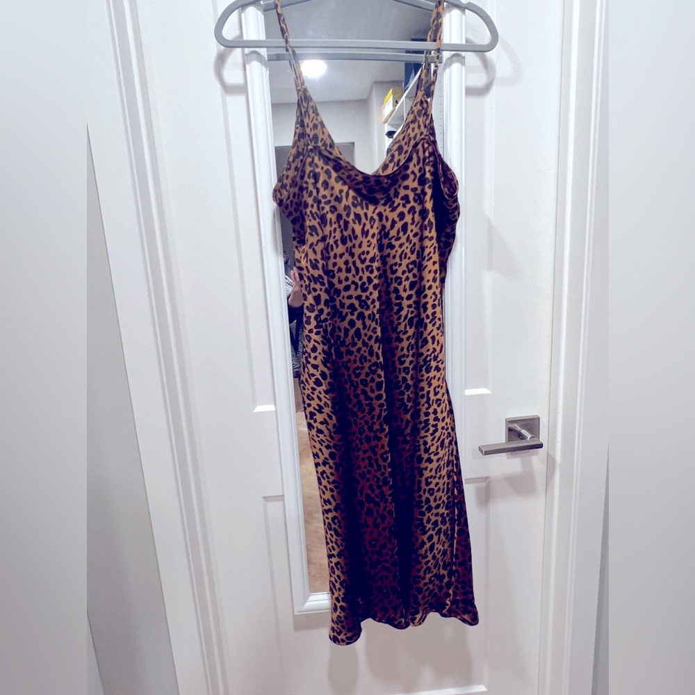Animal Print Slip Dress Leopard in XL